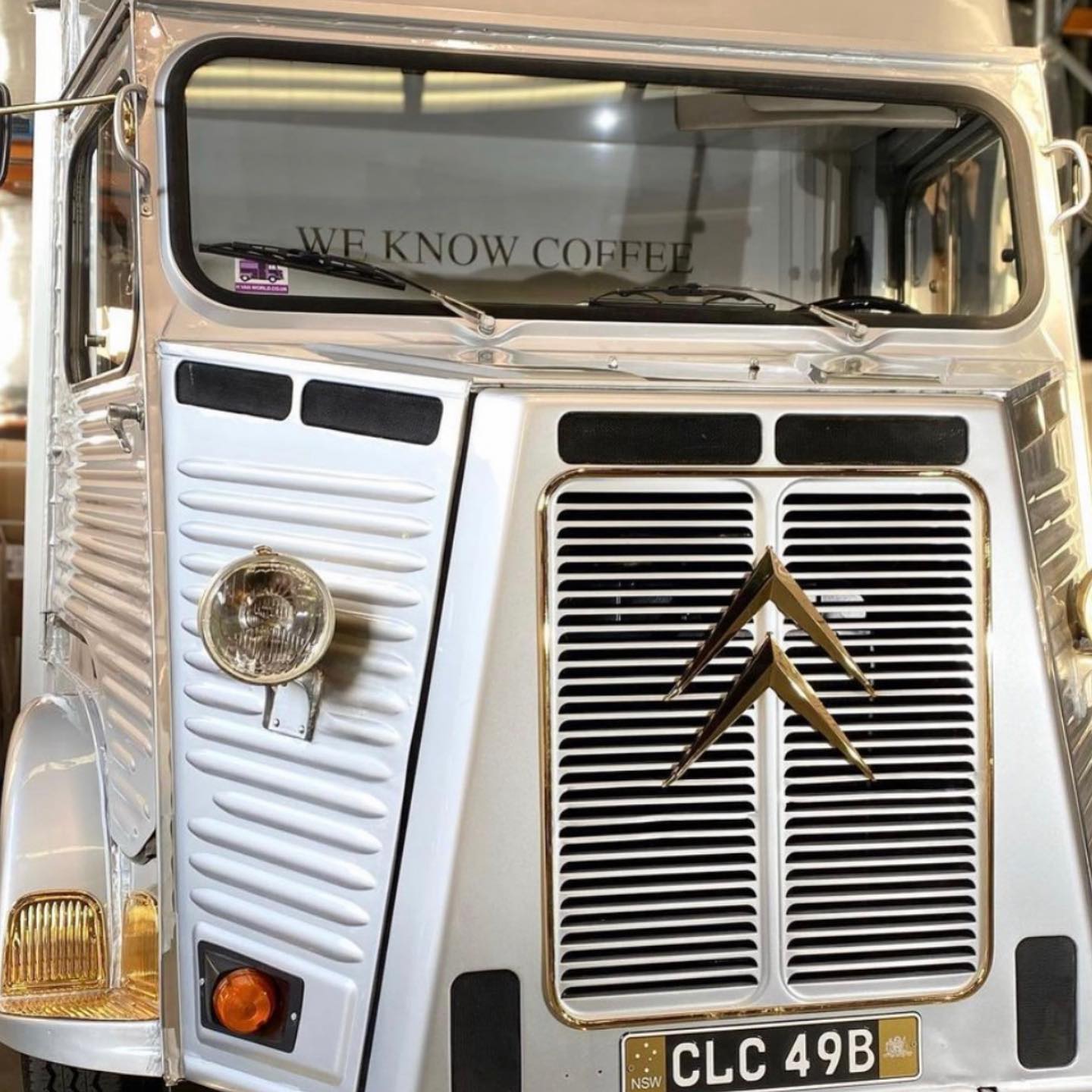 Citroen HY grille with gold chevron badge